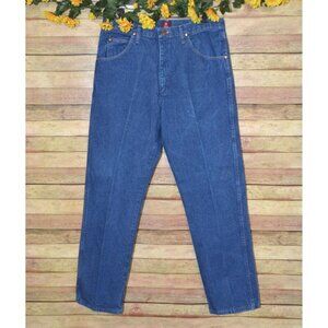 Wrangler 3K Relaxed Men's Blue Jeans Size 35 X 34 Cotton Casual Classic Cowboy